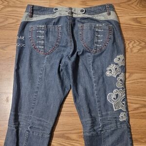 Unique Embelished Blue Jeans Y2K